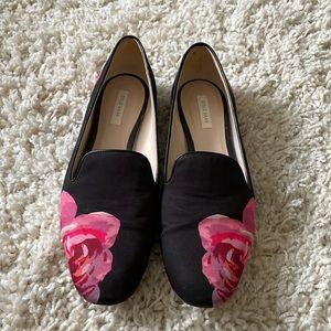 Black & Fuchsia Cole Haan Floral Print Loafers